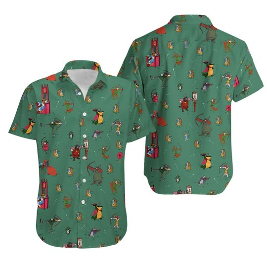 Robin Hood Characters Hawaiian Shirt Casual Button Down