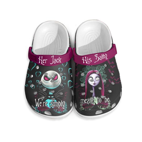 Unique Design Nightmare Before Christmas Jack And Sally Clogs Shoes
