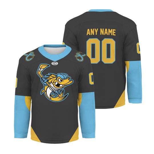 Discover Personalized Toledo Walleye Black V-shaped Hockey Shirt Men's Fan Gear Xmas Gift