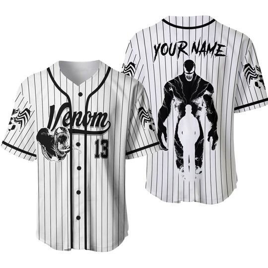 Personalized Venom Baseball Jersey, Custom Venom Movie Baseball Shirt, Superhero Baseball Team, Venom Jersey Shirt For Fan,Gift For Him
