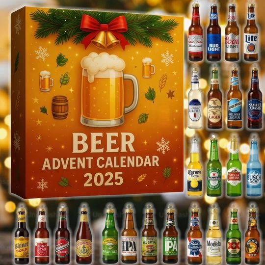 Christmas craft beer Advent Calendar 2025, Beer advent calendar 2025, Craft Beer blind box ornament advent calendar, Xmas gift