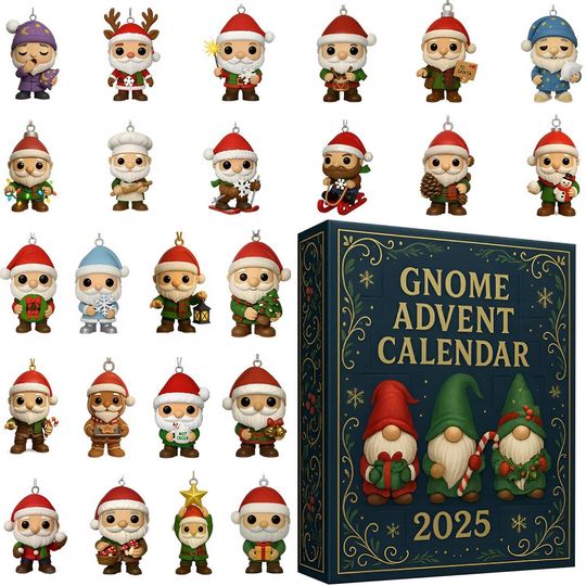 Discover Gnome Advent Calendar 2025, 24 Day Gnome Chrisrmas Figurines : Vintage Christmas Ornament Countdown