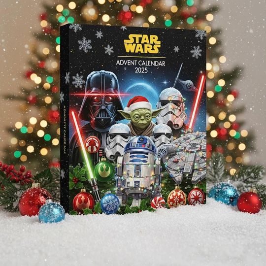Discover Star Wars Advent Calendar 2025, Yoda Vader R2D2 Collectible Figures, WDW Christmas Countdown Gift