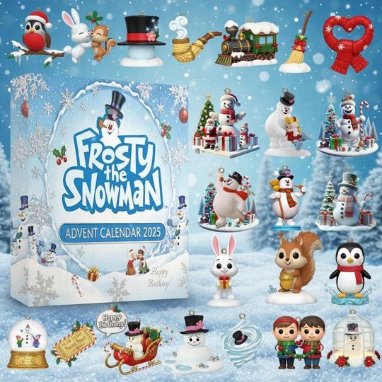 Frosty The Snowman Advent Calendar 2025, Christmas Countdown Box, Cute Winter Character Figures
