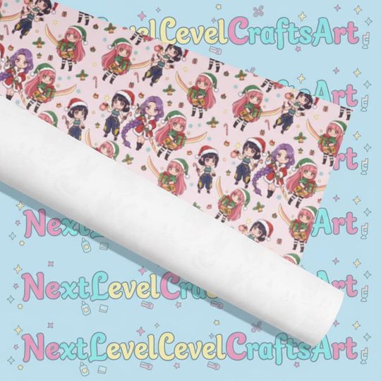 Kpop Demon Hunters Huntrix Gift Wrap for Christmas & Holiday Wrapping Paper for Fans  Stocking Stuffer Wrap  K-Pop Movie Merch Gift Wrap