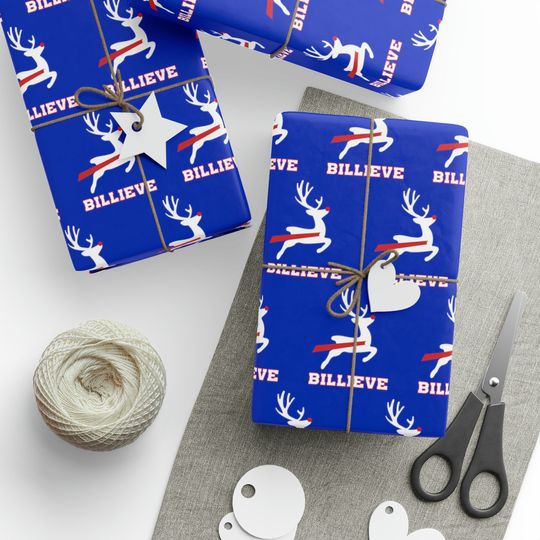 Buffalo Football Reindeer Wrapping Paper
