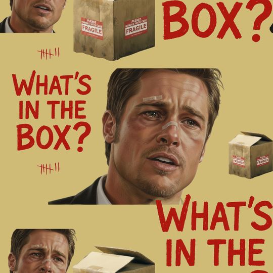 Discover What's in the Box? Gift Wrap | Brad Pitt Movie Fan Paper | Se7en Parody, Seven Wrapping Paper