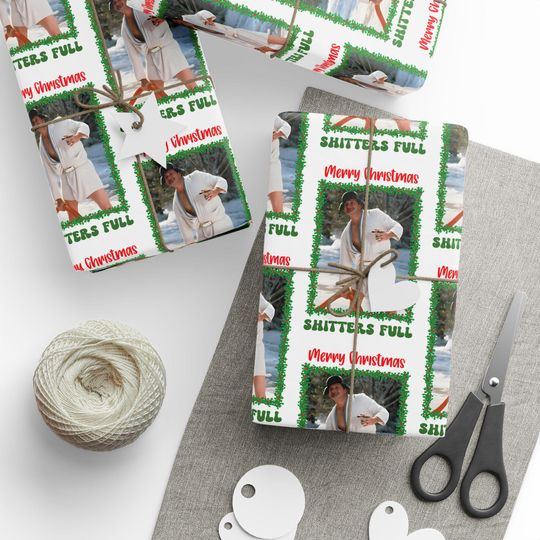 Discover Shitters Full Cousin Eddie Funny Christmas Wrapping Paper, National Lampoon's Christmas Vacation, Clark Griswold, Xmas gift wrap
