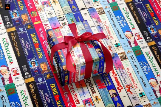 Discover Retro Christmas Movie VHS Wrapping Paper: 90s Holiday Nostalgia