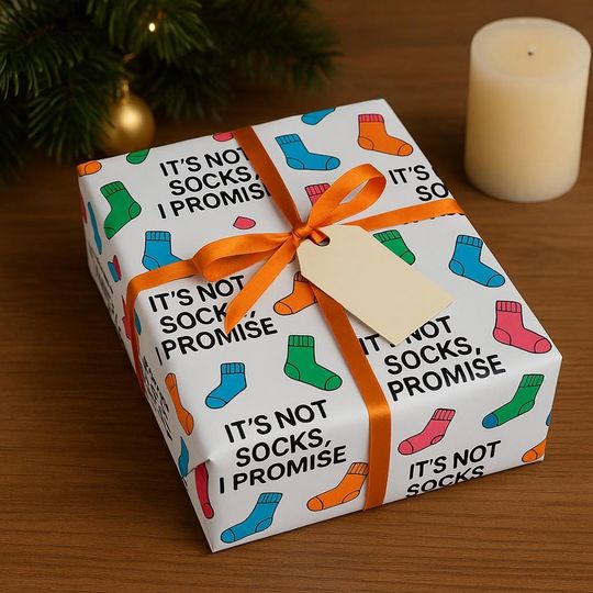 Discover Funny Christmas Wrapping Paper, Gag Gift Wrap, Secret Santa Gift Wrap, Its Not Socks Xmas Paper, Office Party White Elephant
