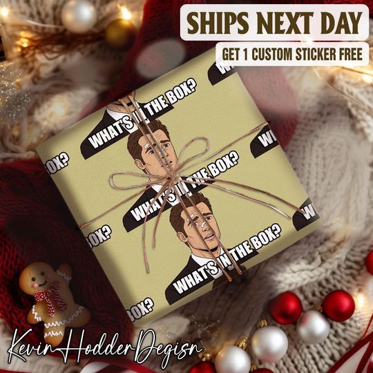 Whats In The Box?! Funny Unique Gift Wrap Paper for Christmas, Birthdays, Any Occasion, Brad Pitt Movie Inspired Wrapping Paper Gift