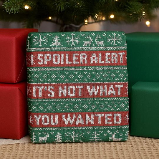 Discover Funny Christmas Wrapping Paper | Ugly Sweater Knit Style Gift Wrap | White Elephant Gift Wrap | Sarcastic Holiday Paper | Gag Gift Wrap