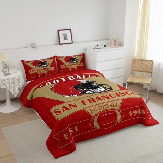 San Francisco 49ers Bedding Set, Football set