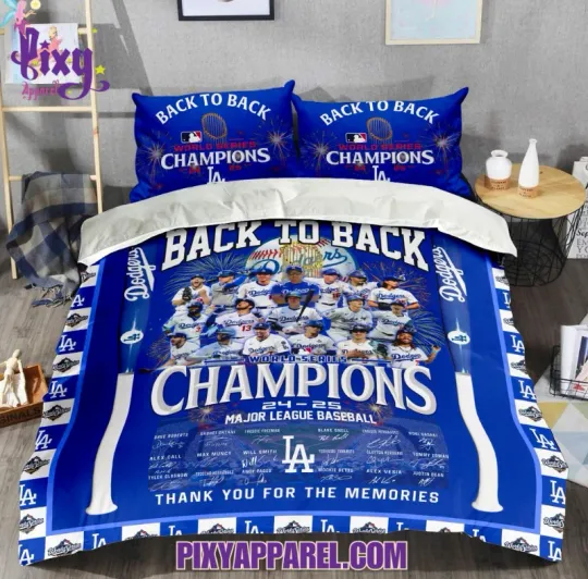 Dodgers World Series Champions 24-25 Thank You Bedding Set