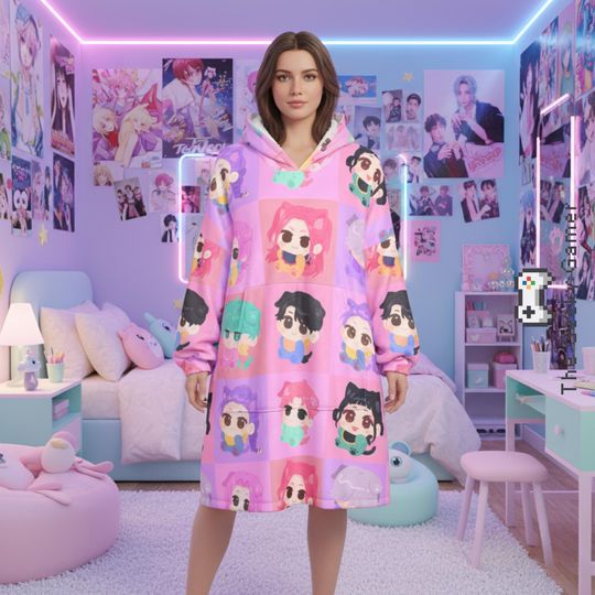 Discover Kpop Kawaii Hooded Blanket