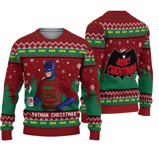 BG Batman Ugly Sweater, Batman Christmas Sweatshirt