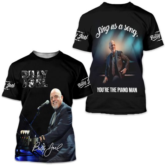 Billy Joel Sing A Song 3d Shirt, Billy Joel Piano Man Tee, Billy Joel World Tour 2024, Billy Joel Merch, Piano Lover Gift, Gift For Mom