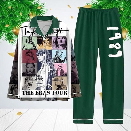 Swift Version Tour Pajamas Set for Women, Eras Tour Pajama Set, Adult Sleepwear Gift
