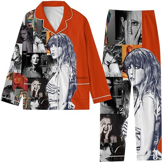 Swift Version Tour Pajamas Set for Women, Eras Tour Pajama Set, Adult Sleepwear Gift, Christmas Gift