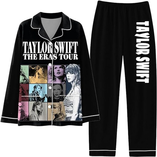 Swift Version Tour Pajamas Set for Women, Eras Tour Pajama Set, Adult Sleepwear Gift, Christmas Gift