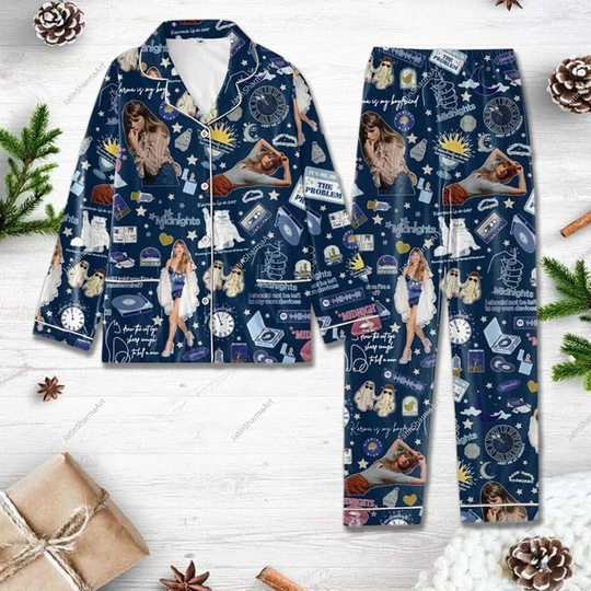 Swift Version Tour Pajamas Set for Women, Eras Tour Pajama Set, Adult Sleepwear Gift