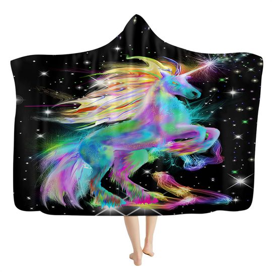 Unicorn Hooded Blanket