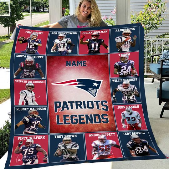 Personalized Custom Name Patriots Legends Soft Fleece Blanket Gift For Fan