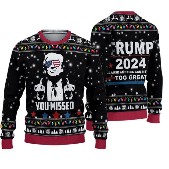 Trump Ugly Sweater Shirt, Funny Trump 2024 Sweater, Trump Christmas Gift