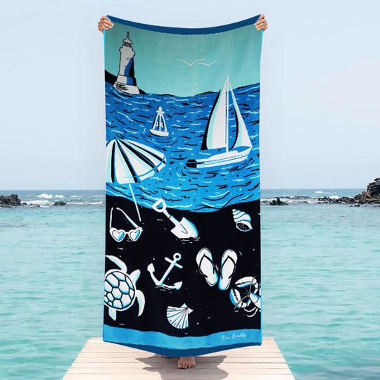 Vera Bradley NWT Beach Towel SHORE ENOUGH Sea Life/Ocean/Nautical $49