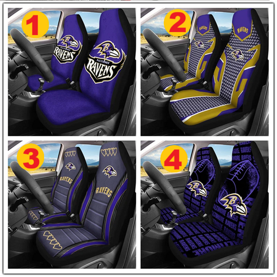 Car Seat Cover Seat Protector 2Pc with Baltimore Ravens