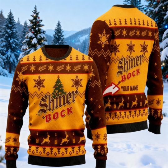 Discover Custom Ugly Sweatshirt Holiday for Him, Personalized Beer Christmas Sweater, Texas Lager Bock Fan Gift, Christmas Party Drinking Shirt