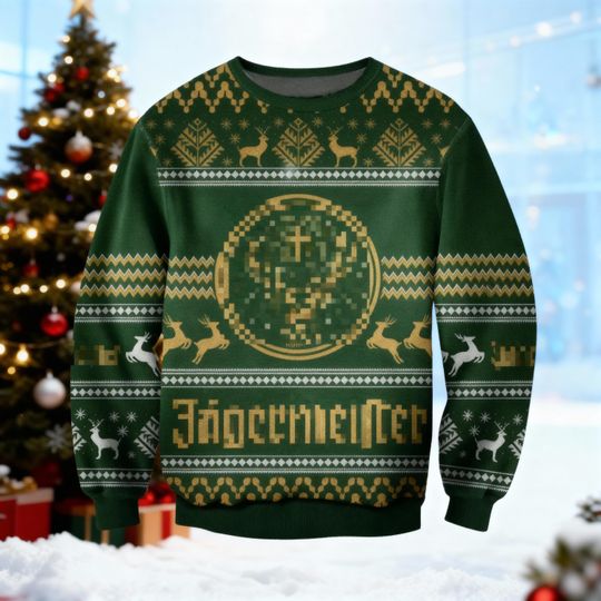Discover Reindeer Beer Lover Holiday Jumper, Funny Crewneck for Xmas Party, Ugly Christmas Sweater, Gag Gift, Beer Gift