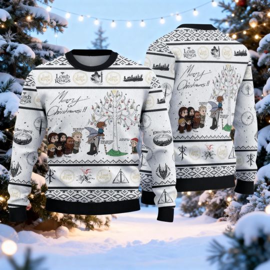 Discover Funny LOTR Christmas Ugly Sweater, LOTR Christmas Knitted Sweater, Wool Ugly Sweater, Ugly Sweatshirt, Ugly Sweater