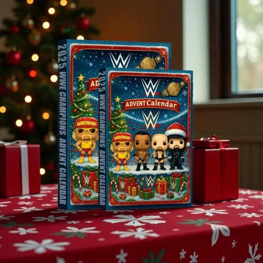 Discover Wrestling Entertainment Champions Advent Calendar, 2D Acrylic Wrestler Ornaments, Holiday Decor