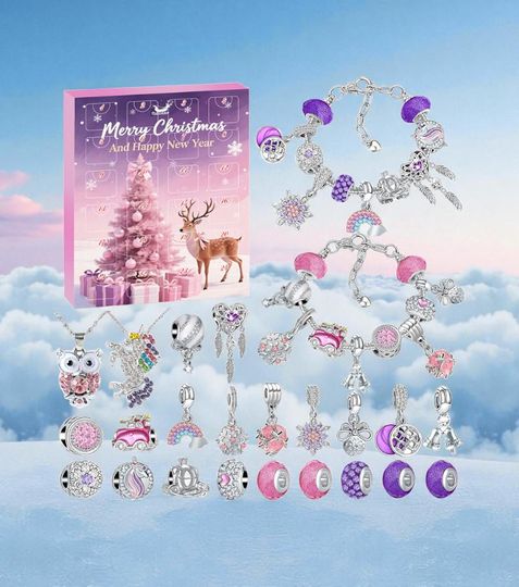 Discover Charm Bracelet Advent Calendar 2025, DIY Christmas Jewelry Kit