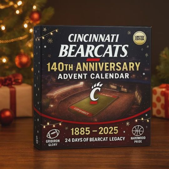 Discover Cincinnati Bearcats 140th Anniversary Advent Calendar 2025 | 24 Days of Bearcat Legacy | College Football Fan Gift | Limited Edition