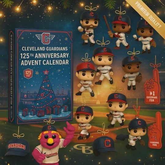 Discover Cleveland Guardians 125th Anniversary Advent Calendar 2025 | 24 Day MLB Ornament Set | Guardians Fan Collector Gift for Baseball Fans
