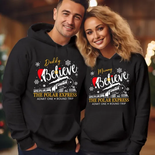 Discover Personalised Polar Express Hoodie Christmas Xmas Family Holiday Gift Jumper 5367