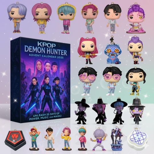 Discover Kp0p Dem0n Hunter Advent Calendar 2025  25-Day Anime Inspired Idol Collectible Box, Fantasy Music Figurine Set, Gift for Kpop & Game Fans