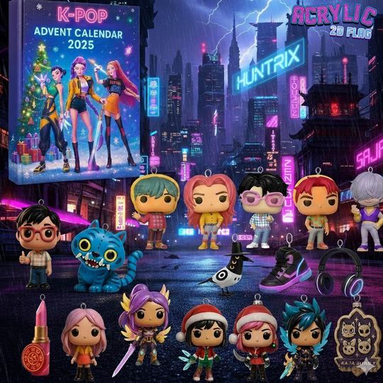 Discover Christmas Advent Calendar 2025, K-Pop Devil Hunter Christmas Countdown Calendars,24 Days of Xmas Surprises,with 24 Collectible for Kids Gift