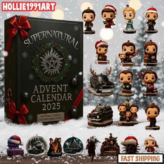 Hunter Brothers Advent Calendar 2025, Dark Fantasy Mini Figure Set, Holiday Countdown Gift Box, Mystery Horror Christmas Decor