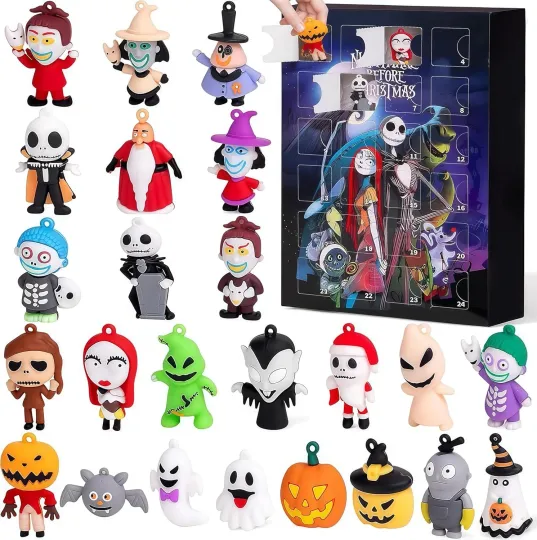 Discover Halloween Advent Calendar 2025,Contains 24 Gifts, Nightmare Before Black