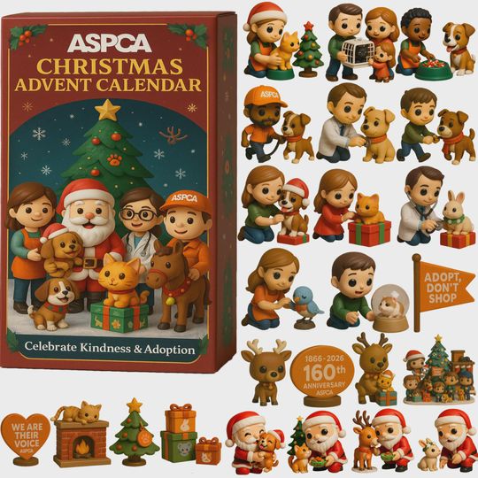Discover ASPCA 160th Anniversary Advent Calendar 2025 | 24 Days of Kindness Pet Rescue Figurines | Animal Adoption Christmas Countdown Gift