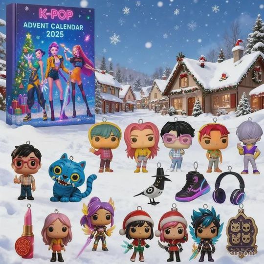 Discover Christmas Advent Calendar 2025, K-Pop Devil Hunter Christmas Countdown Calendars,24 Days of Xmas Surprises,with 24 Collectible for Kids