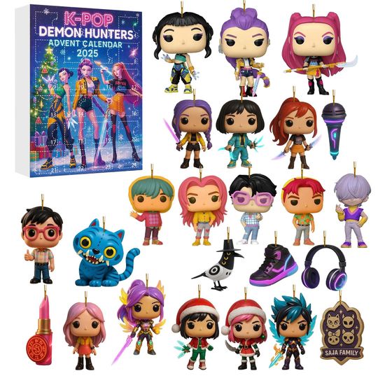 Discover K-Pop Demon Hunters Advent Calendar 2025 | 12 Mystery Mini Figures | Christmas Gift for K-Pop Fans | Holiday Countdown Blind Box Set