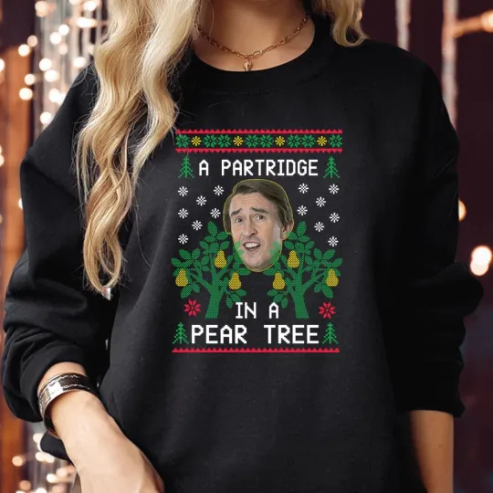 Discover Alan Partridge Pear Tree Ugly Christmas Sweatshirt Funny Xmas Jumper Gift 5157