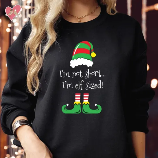 Discover Elf Sized Christmas Sweatshirt with Matching Jumper for Women