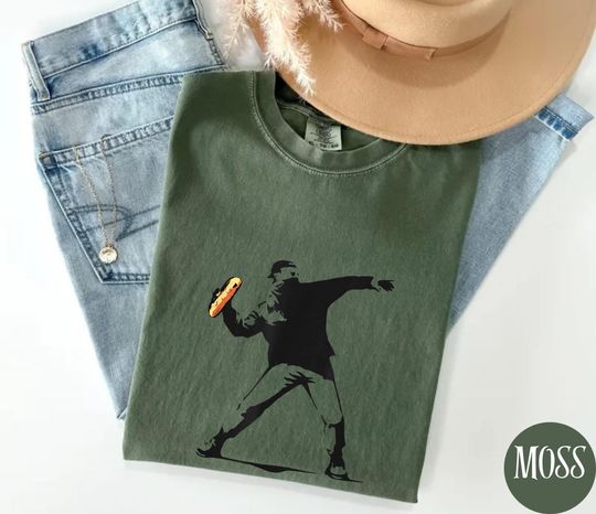 Discover Banksy Inspired Sandwich Thrower Tee ,Turn the Volume Up Shirt