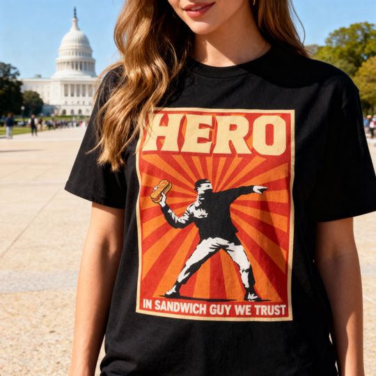 Discover Sandwich Guy Shirt, Free Dc Tee, The Sandwich Thrower T shirt, Washington DC Sandwich Hero, Resist Protest Memes