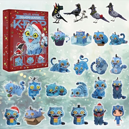 Discover Personalized Kpop Demon Advent Calendar 2025, Custom Name 24 Days Idol Figurine Set Countdown Box, Christmas Countdown Box for K-Pop Fans